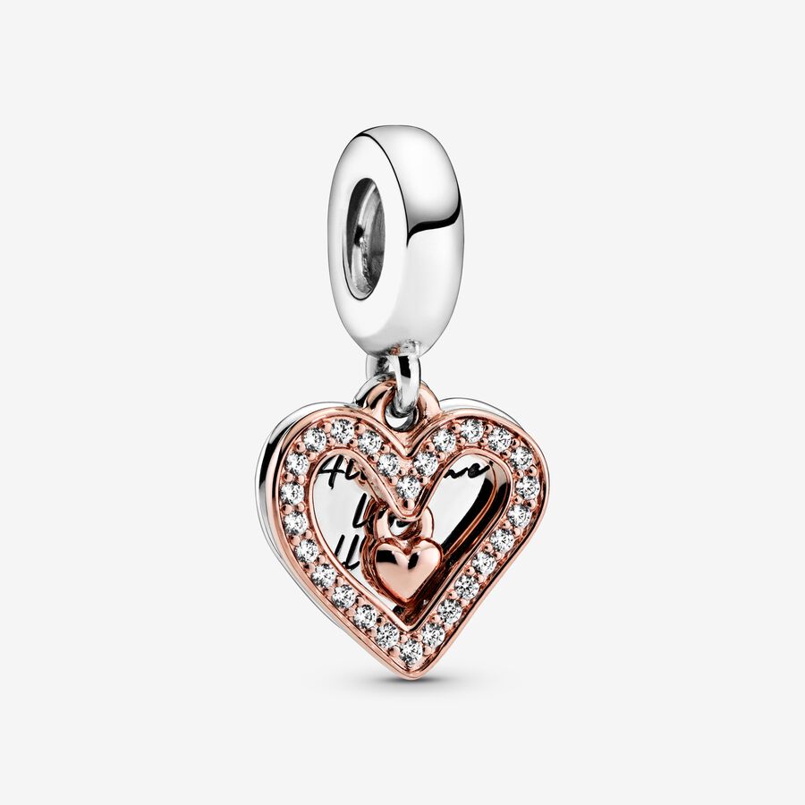 Sparkling Freehand Heart Dangle Charm image number 0